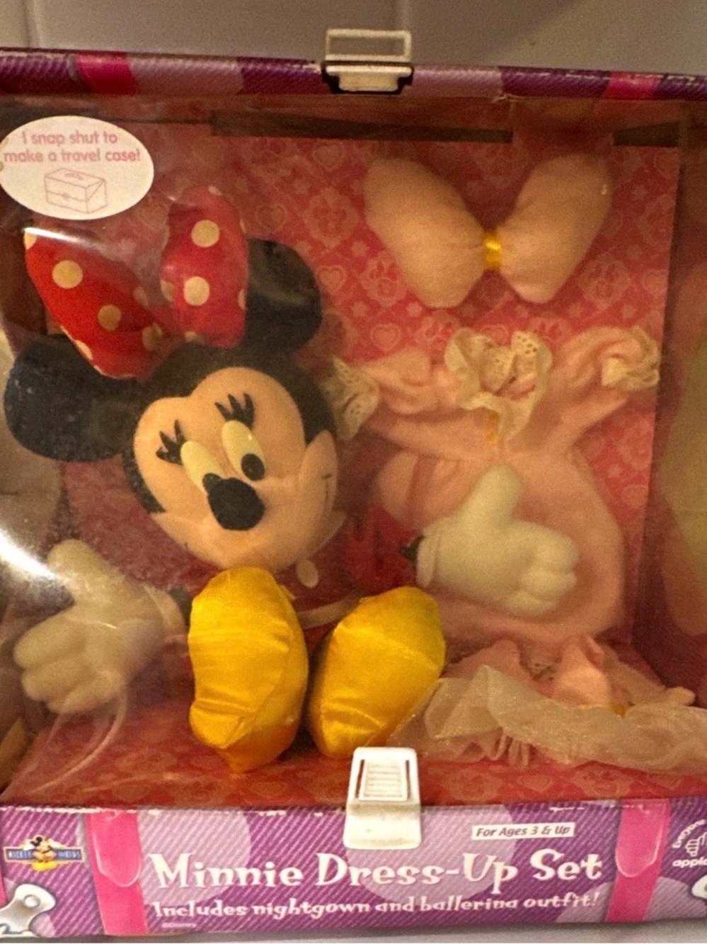 Vintage Disney Minnie Mouse Pink Dress-Up Plush Set